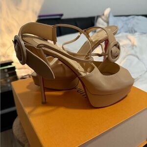 Christian Louboutin Tan Platform Heels